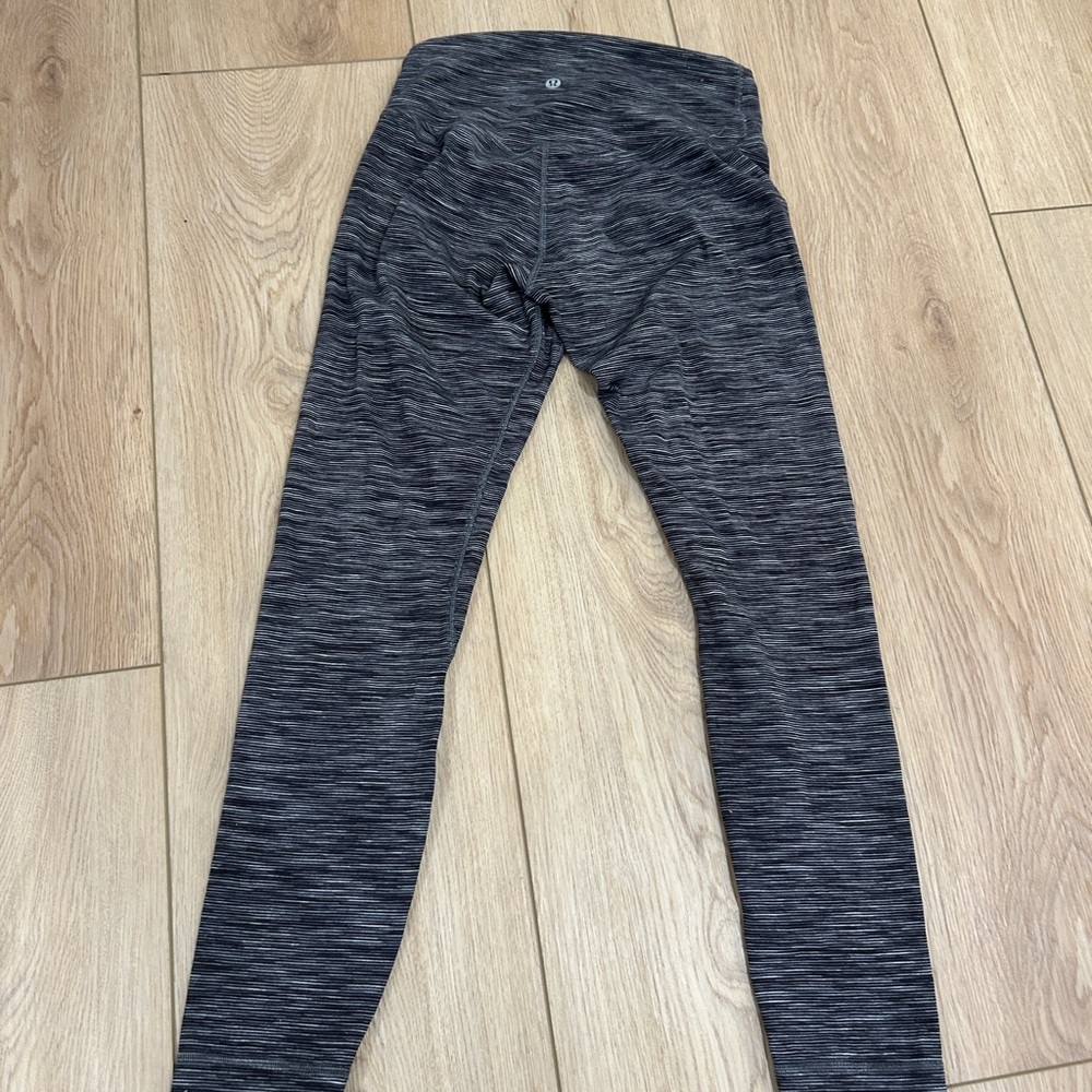 Lululemon Black and White Stripe Leggings - Picture 2 of 4
